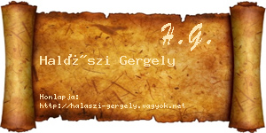 Halászi Gergely névjegykártya